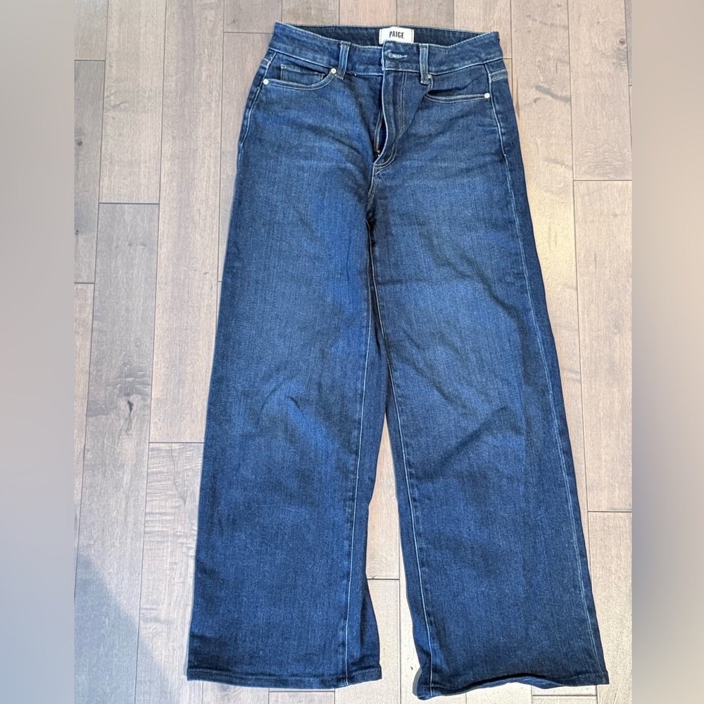 PAIGE Anessa High Waist Wide Leg  Deep Blue Denim